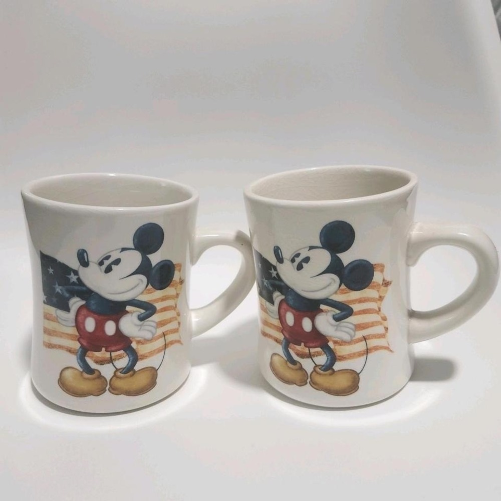 Disney  Mickey Mouse Americana Flag Mugs Set Of 2